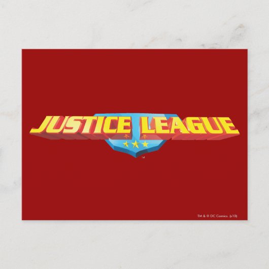 Justice League Thin Name en Shield Logo Briefkaart (Voorkant)