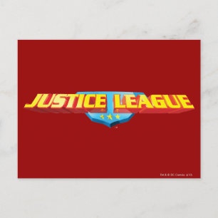 Justice League Thin Name en Shield Logo Briefkaart
