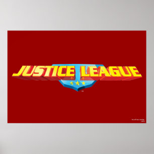 Justice League Thin Name en Shield Logo Poster