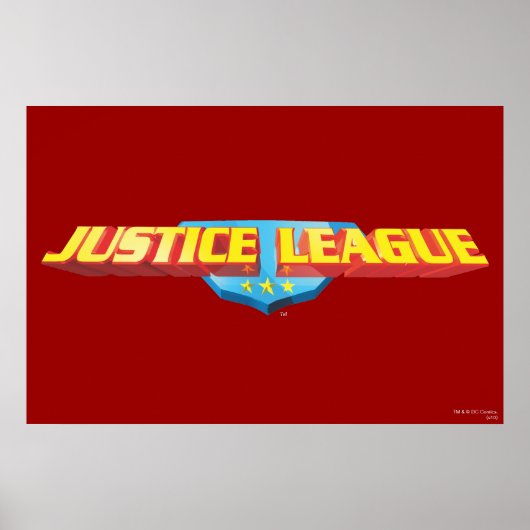 Justice League Thin Name en Shield Logo Poster (Voorkant)