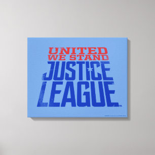 Justice League   Verenigde Wij staan voor grafisch Canvas Afdruk