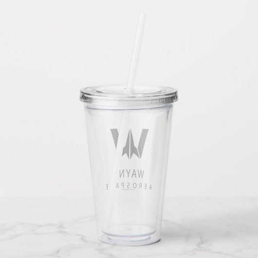 Justice League | Wayne Aerospace Logo Acryl Drinkbeker (Achterkant)