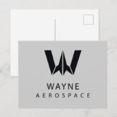 Justice League | Wayne Aerospace Logo Briefkaart (Voorkant / Achterkant)