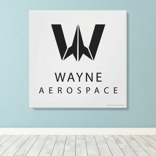 Justice League | Wayne Aerospace Logo Canvas Afdruk (Insitu (Houten vloer))