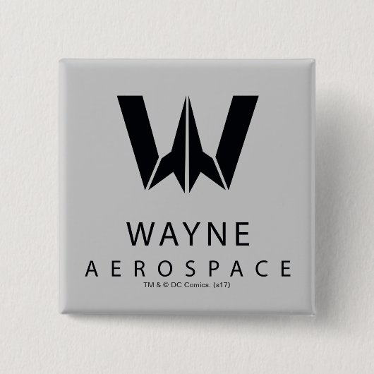 Justice League | Wayne Aerospace Logo Vierkante Button 5,1 Cm (Voorkant)