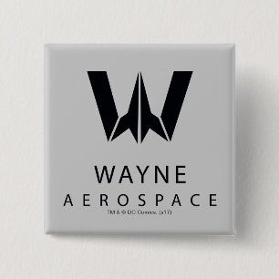 Justice League Wayne Aerospace Logo Vierkante Button 5,1 Cm