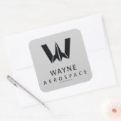 Justice League | Wayne Aerospace Logo Vierkante Sticker (Envelop)