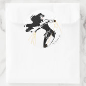 Justice League | Wonder-vrouw met Pop-lak Ronde Sticker (Tas)