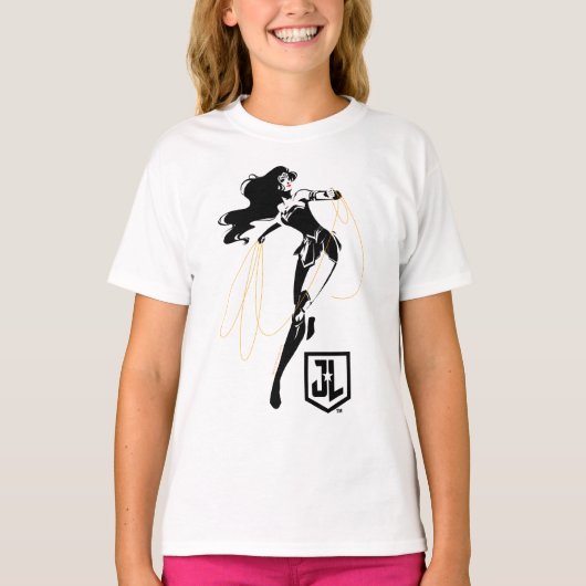Justice League | Wonder-vrouw met Pop-lak T-shirt (Voorkant)