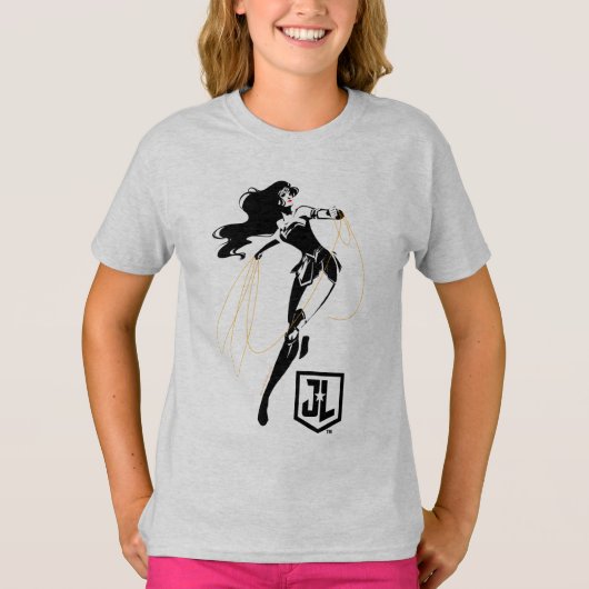 Justice League | Wonder-vrouw met Pop-lak T-shirt (Voorkant)