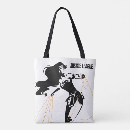 Justice League | Wonder-vrouw met Pop-lak Tote Bag (Achterkant)