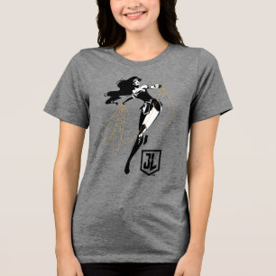 Justice League   Wonder-vrouw met Pop-lak Tri-Blend Shirt