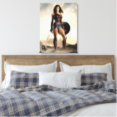 Justice League | Wonder-vrouw op slagveld Canvas Afdruk (Insitu (Slaapkamer))