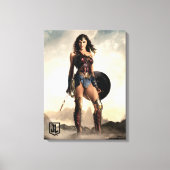 Justice League | Wonder-vrouw op slagveld Canvas Afdruk (Voorkant)
