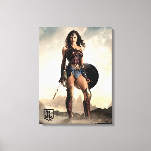 Justice League | Wonder-vrouw op slagveld Canvas Afdruk (Voorkant)