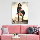 Justice League | Wonder-vrouw op slagveld Canvas Afdruk (Insitu (Woonkamer))