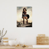 Justice League | Wonder-vrouw op slagveld Poster (Keuken)