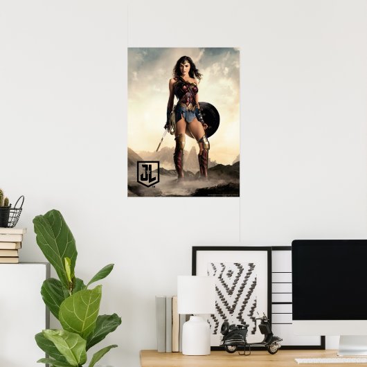 Justice League | Wonder-vrouw op slagveld Poster (Thuiskantoor)