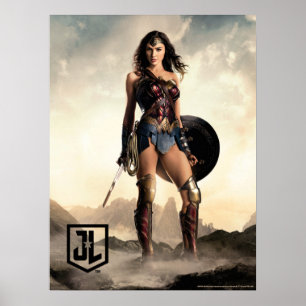 Justice League   Wonder-vrouw op slagveld Poster