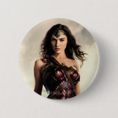 Justice League | Wonder-vrouw op slagveld Ronde Button 5,7 Cm (Voorkant)