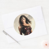 Justice League | Wonder-vrouw op slagveld Ronde Sticker (Envelop)