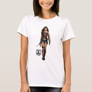 Justice League Wonder-vrouw op slagveld T-shirt
