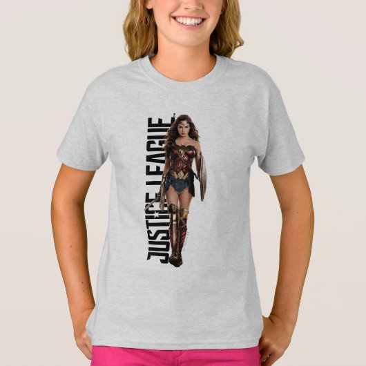 Justice League | Wonder-vrouw op slagveld T-shirt (Voorkant)