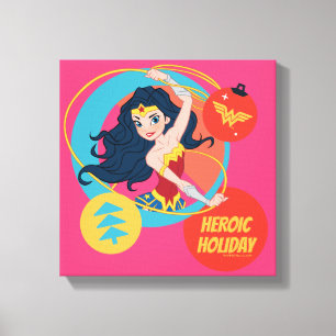 Justice League Wonder Woman Holiday Bauble Canvas Afdruk