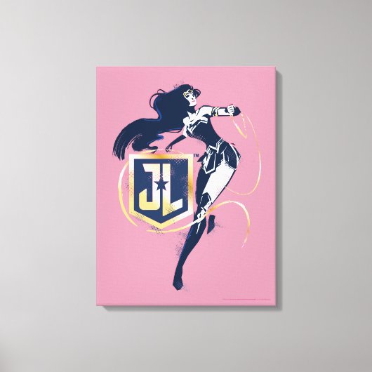 Justice League | Wonder Woman & JL Icon Pop Art Canvas Afdruk (Voorkant)