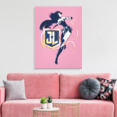 Justice League | Wonder Woman & JL Icon Pop Art Canvas Afdruk (Insitu (Woonkamer))