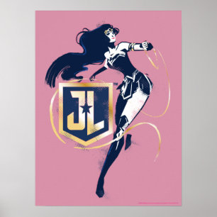 Justice League   Wonder Woman & JL Icon Pop Art Poster