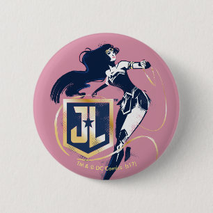 Justice League   Wonder Woman & JL Icon Pop Art Ronde Button 5,7 Cm