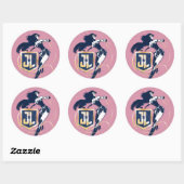 Justice League | Wonder Woman & JL Icon Pop Art Ronde Sticker (Vel)