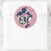 Justice League | Wonder Woman & JL Icon Pop Art Ronde Sticker (Tas)