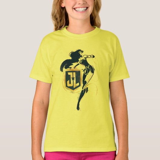 Justice League | Wonder Woman & JL Icon Pop Art T-shirt (Voorkant)