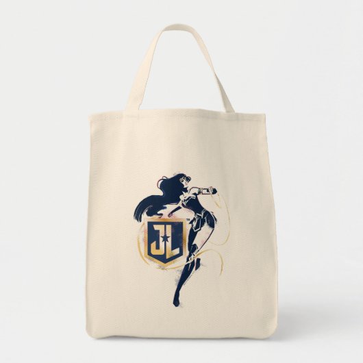 Justice League | Wonder Woman & JL Icon Pop Art Tote Bag (Voorkant)