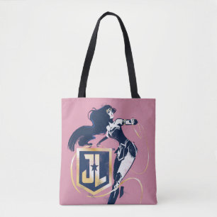 Justice League   Wonder Woman & JL Icon Pop Art Tote Bag
