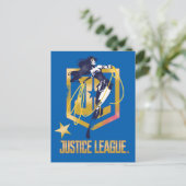 Justice League | Wonder Woman JL Logo Art Briefkaart (Staand voorkant)