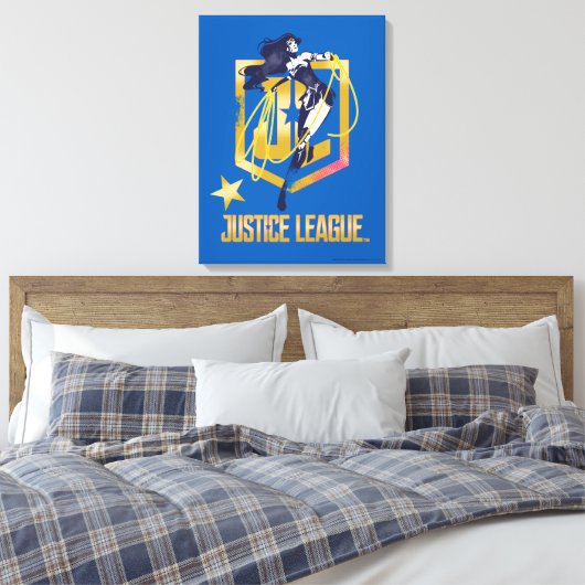 Justice League | Wonder Woman JL Logo Art Canvas Afdruk (Insitu (Slaapkamer))