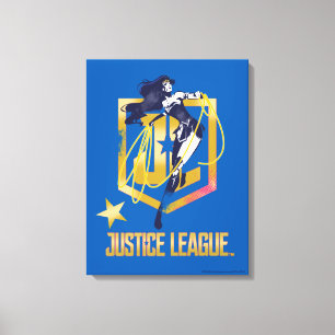 Justice League Wonder Woman JL Logo Art Canvas Afdruk
