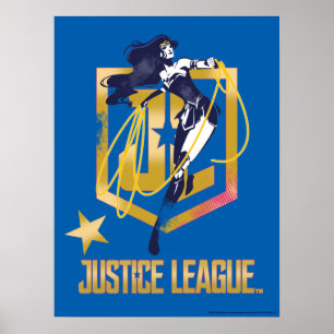 Justice League Wonder Woman JL Logo Art Poster