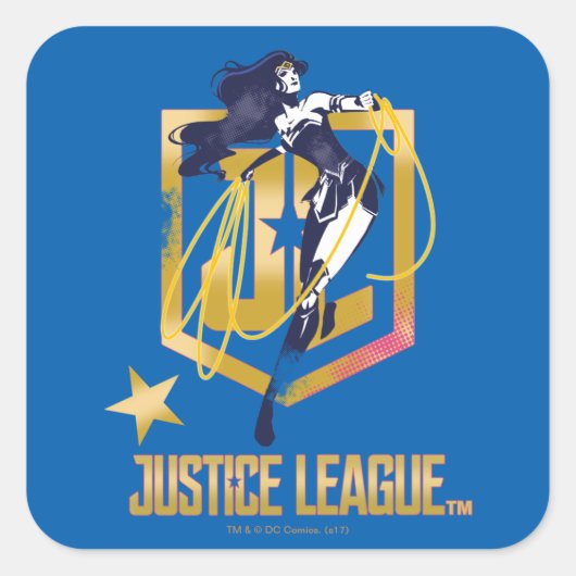 Justice League | Wonder Woman JL Logo Art Vierkante Sticker (Voorkant)
