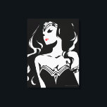 Justice League | Wonder Woman Noir Pop Art Canvas Afdruk<br><div class="desc">Bekijk deze zwarte en witte gestileerde tekening van de Wonder Woman van de Justice League. Deze noir geïnspireerde pop kunst heeft een rode vlek kleur voor haar lippenstift.</div>