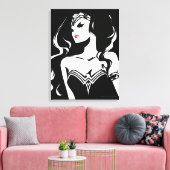 Justice League | Wonder Woman Noir Pop Art Canvas Afdruk (Insitu (Woonkamer))