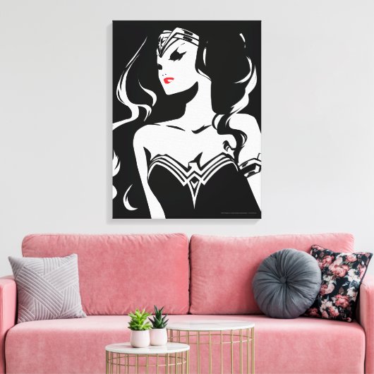 Justice League | Wonder Woman Noir Pop Art Canvas Afdruk (Insitu (Woonkamer))
