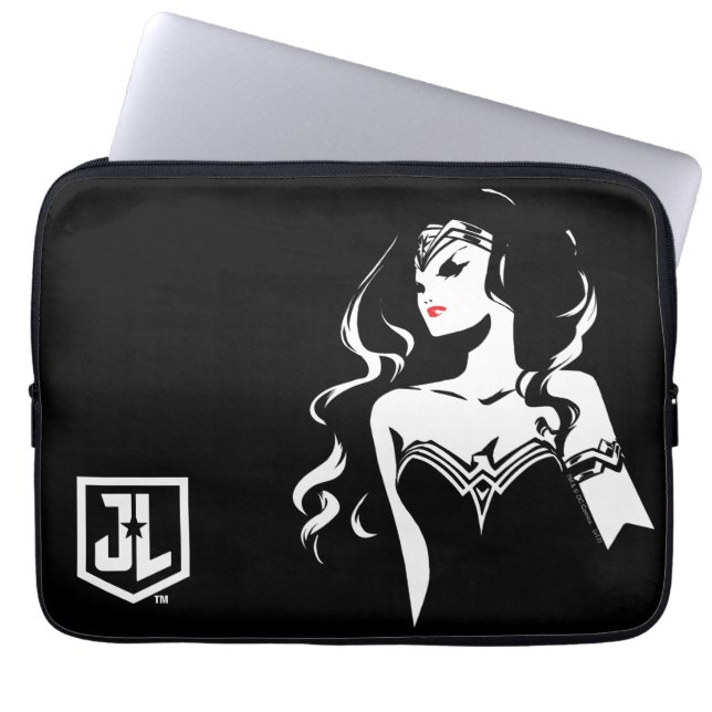Justice League | Wonder Woman Noir Pop Art Laptop Sleeve (Voorkant)