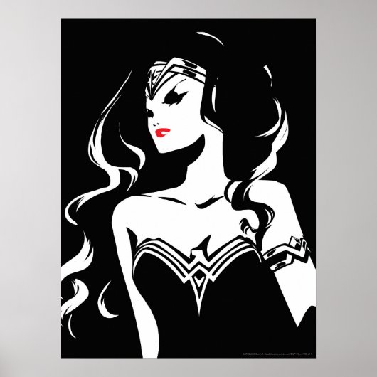 Justice League | Wonder Woman Noir Pop Art Poster (Voorkant)