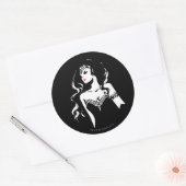 Justice League | Wonder Woman Noir Pop Art Ronde Sticker (Envelop)
