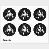 Justice League | Wonder Woman Noir Pop Art Ronde Sticker (Vel)