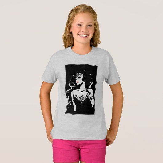 Justice League | Wonder Woman Noir Pop Art T-shirt (Voorkant volledig)